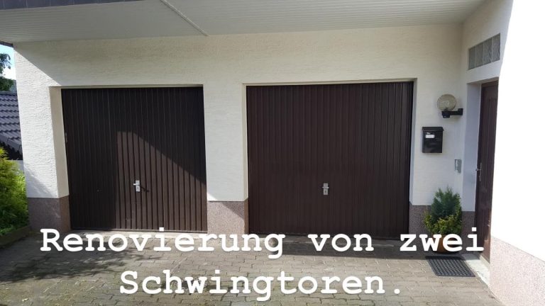 2 Braune Schwingtore 2 alte Braune Schwingtore